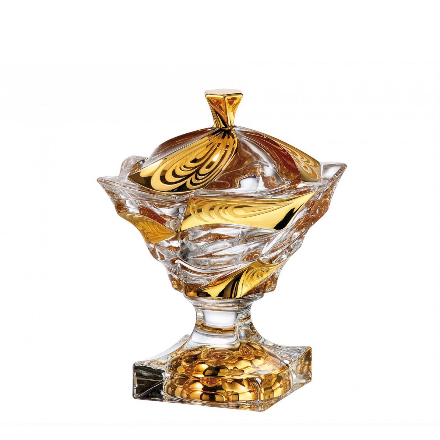 Конфетница на ножке Flamenco Ornament Gold 25 см