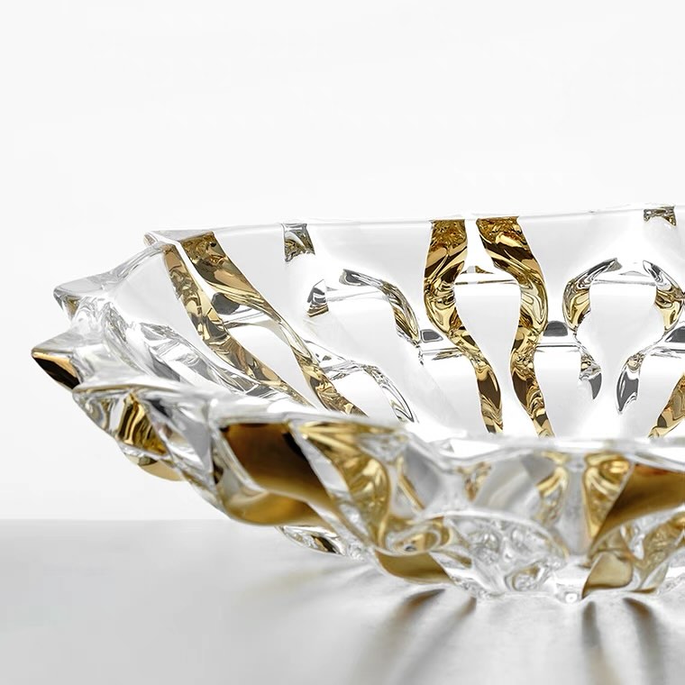 Широкая ваза для фруктов Samba Rhapsody Gold 35 см
