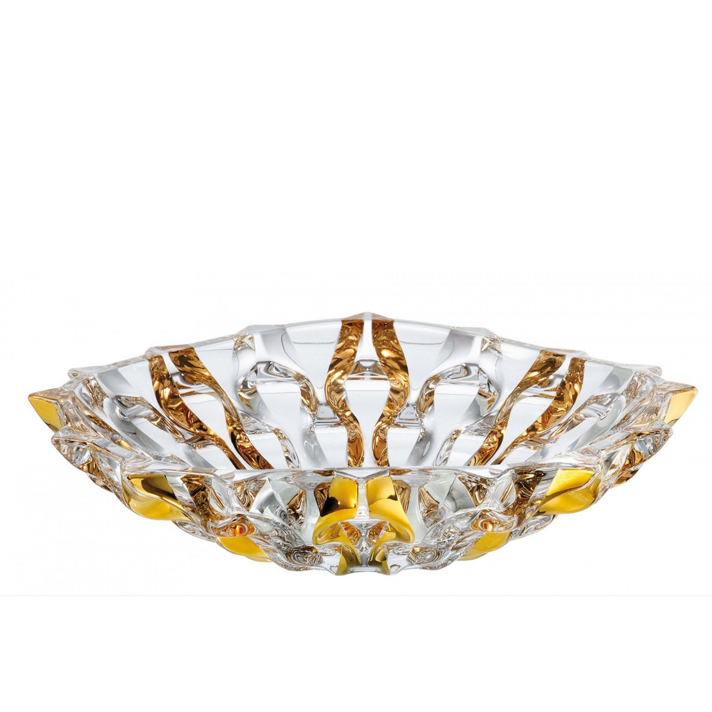 Широкая ваза для фруктов Samba Rhapsody Gold 35 см