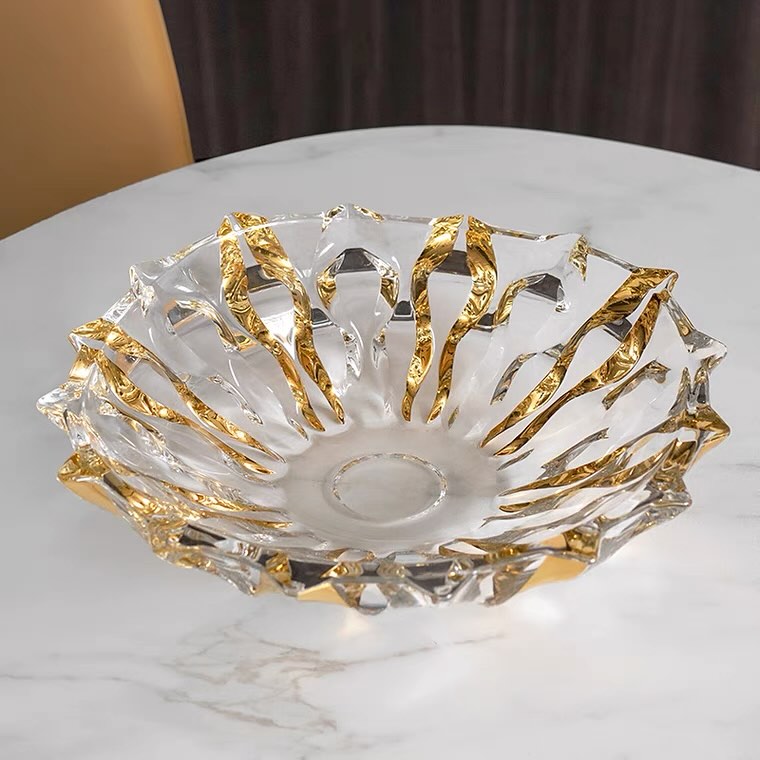 Широкая ваза для фруктов Samba Rhapsody Gold 35 см